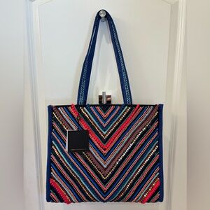 NWT America & Beyond Multicolor Striped Tote Bag